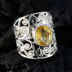 Riya Yellow Solitaire Ring with Elegant Silver Design