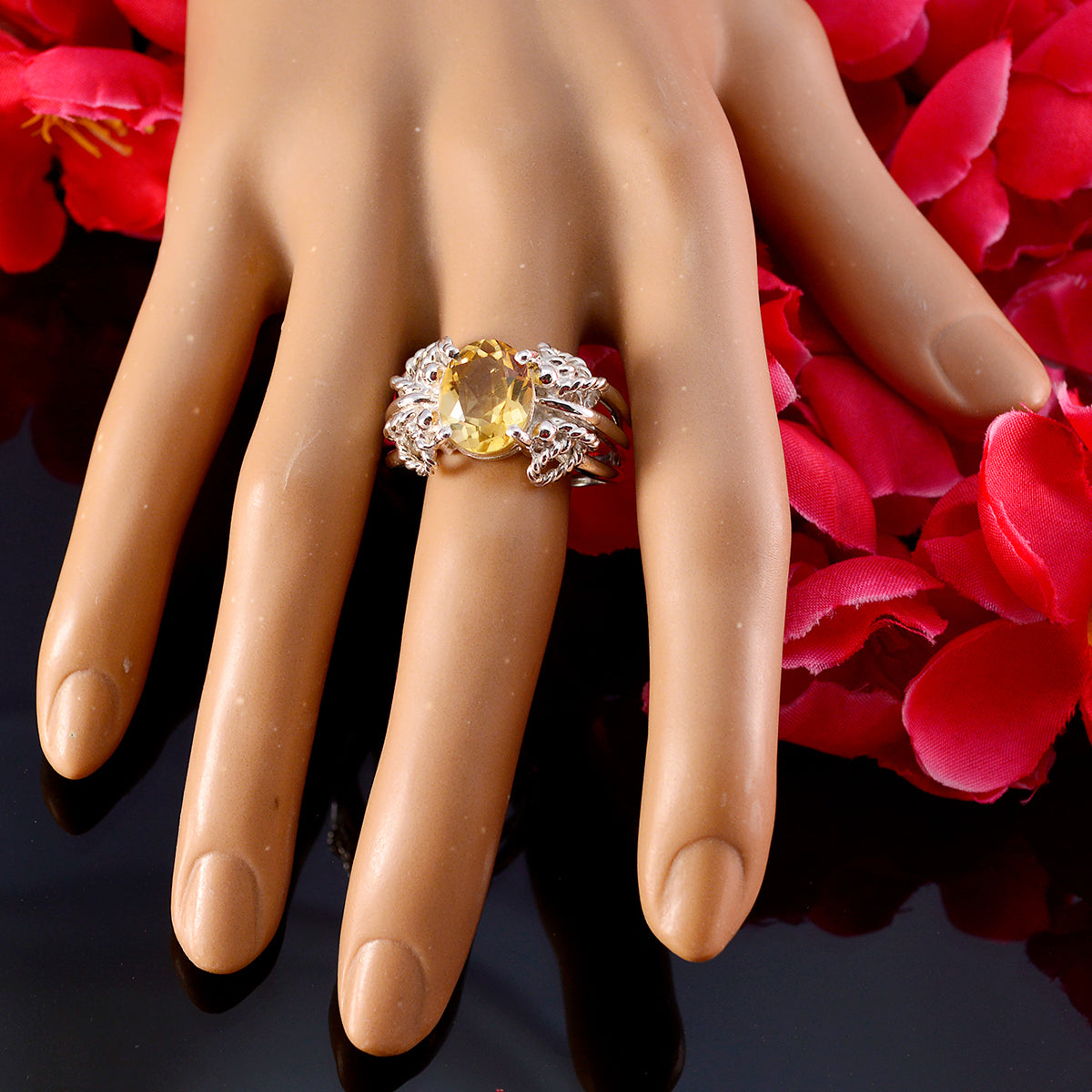 Claire Yellow Solitaire Ring with Elegant Gemstone