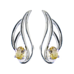 Mila Yellow Solitaire Stud Earrings for Everyday Glam Citrine Yellow Stud