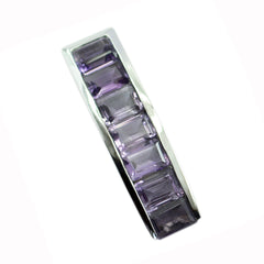 Zoey purple wedding pendant featuring a sleek design with multiple emerald-cut purple gemstones